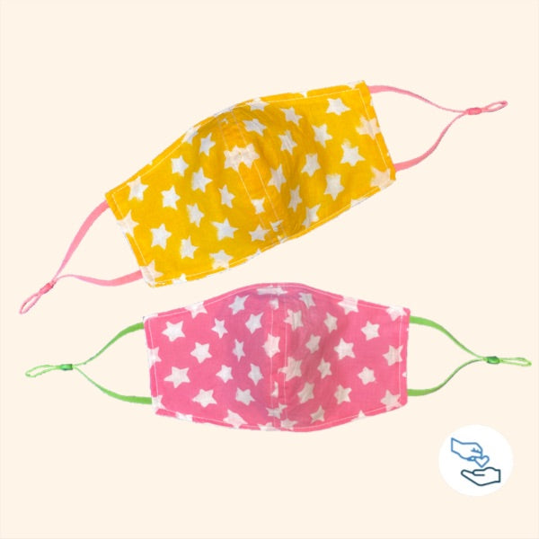 Face Cloth Kids Pair of Pink/Yellow ⭐