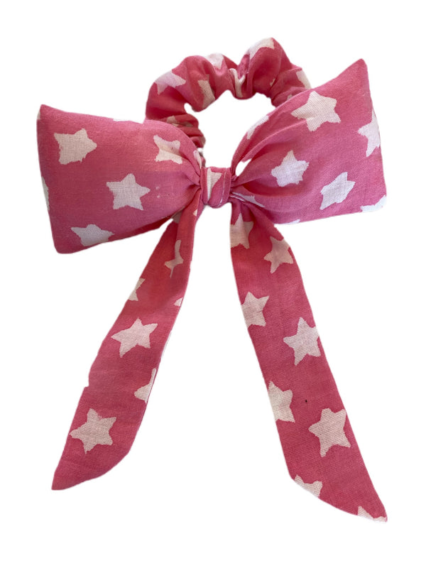 Face Cloth kids Mask and Hair Bow Set (Pink)