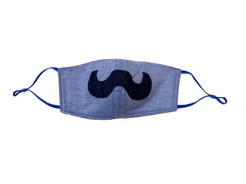 Face Cloth Casual Chambray Mustache