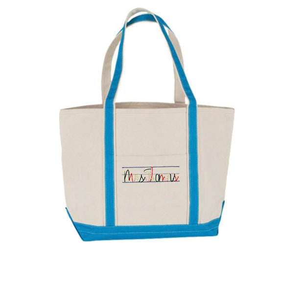 Medium Boat Tote - Choose Your Own Embroidery